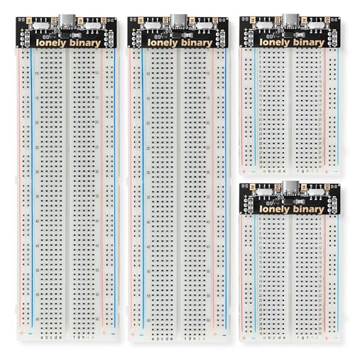 Lonely Binary Breadboard Power Supply Kit 2x830 2x400 USB-C 3.3V/5V